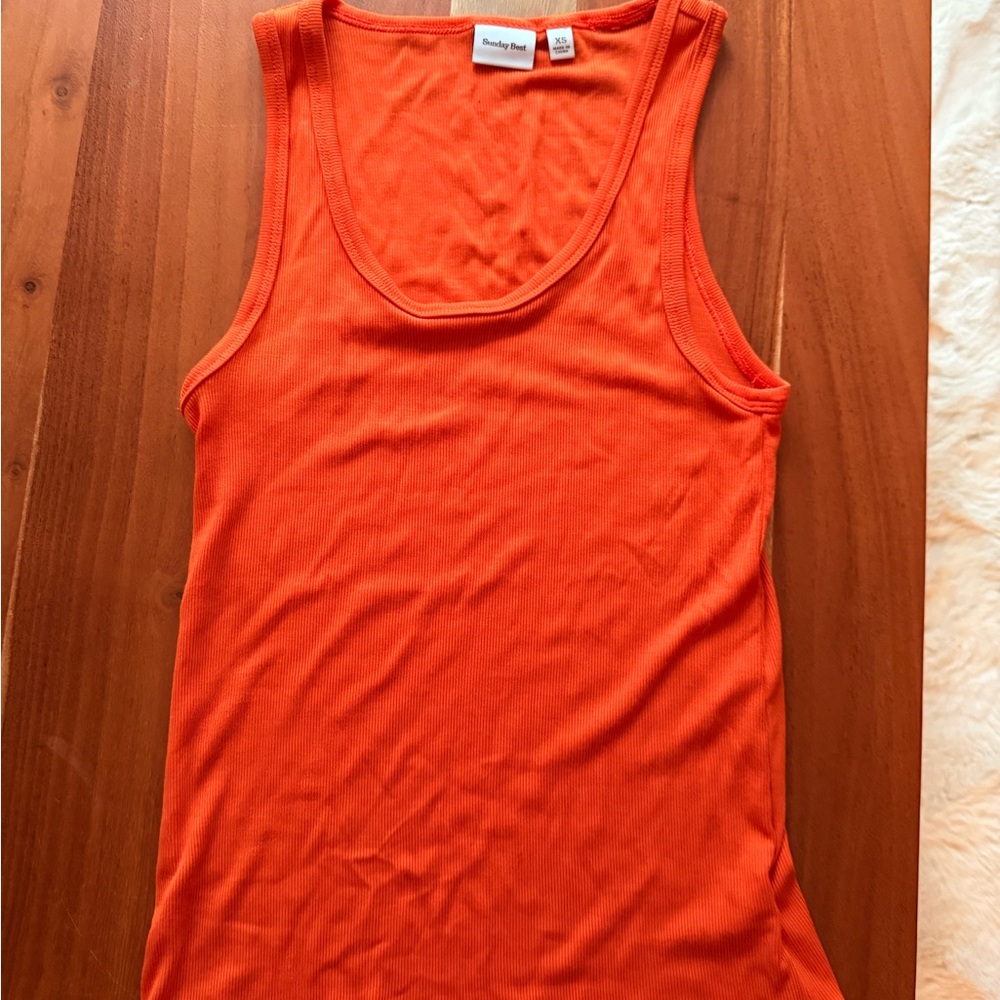 Aritzia Sunday best orange XS ribbed tank